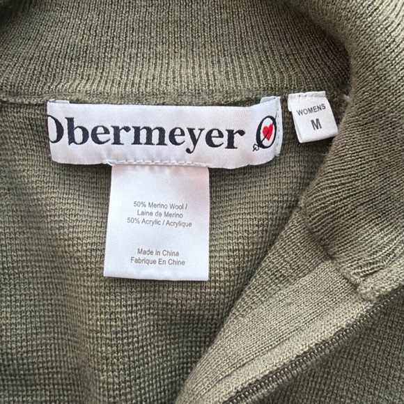 Obermeyer Women’s Merino Wool Quarter Zip Sweater Size Medium - Picture 7 of 7